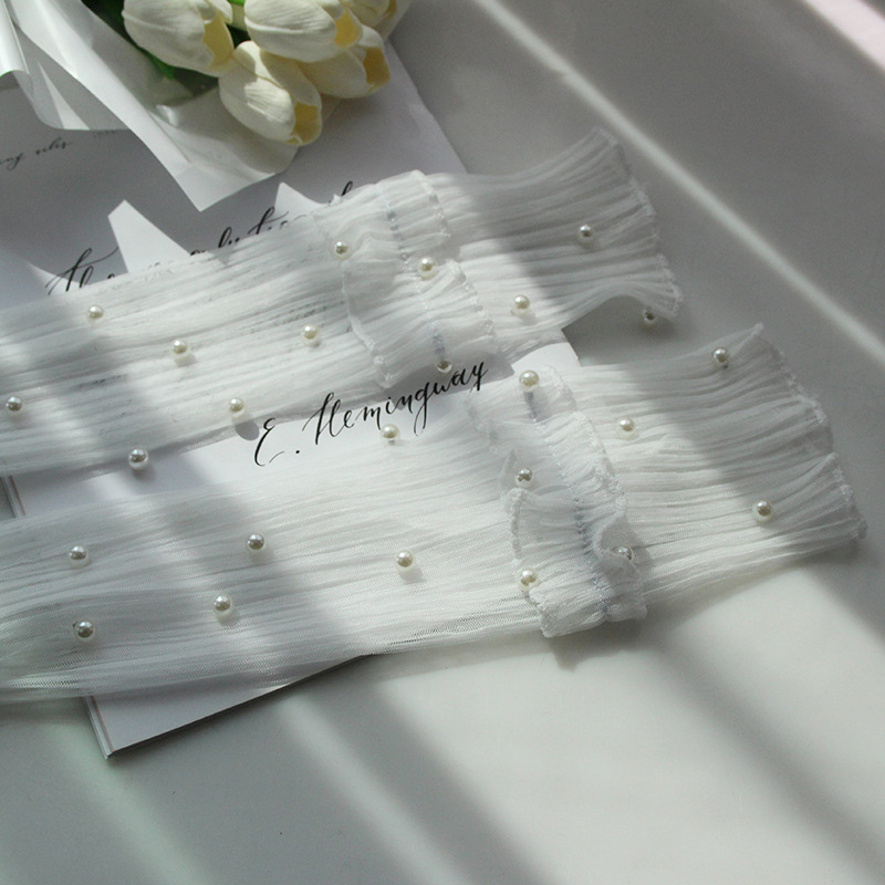 Korejskog stila čipkaste sun sleeves za žene, UV zaštita, jednobojni uzorak, ljeto