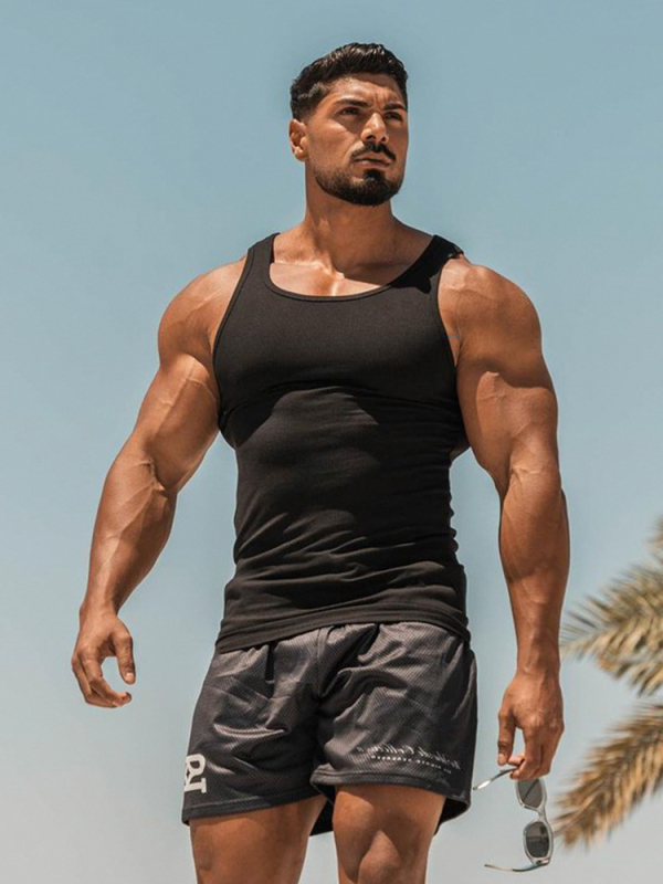 Muška uska pamučna vesta, jednobojna boja, 90% pamuk, za slobodno vrijeme, sve sezone