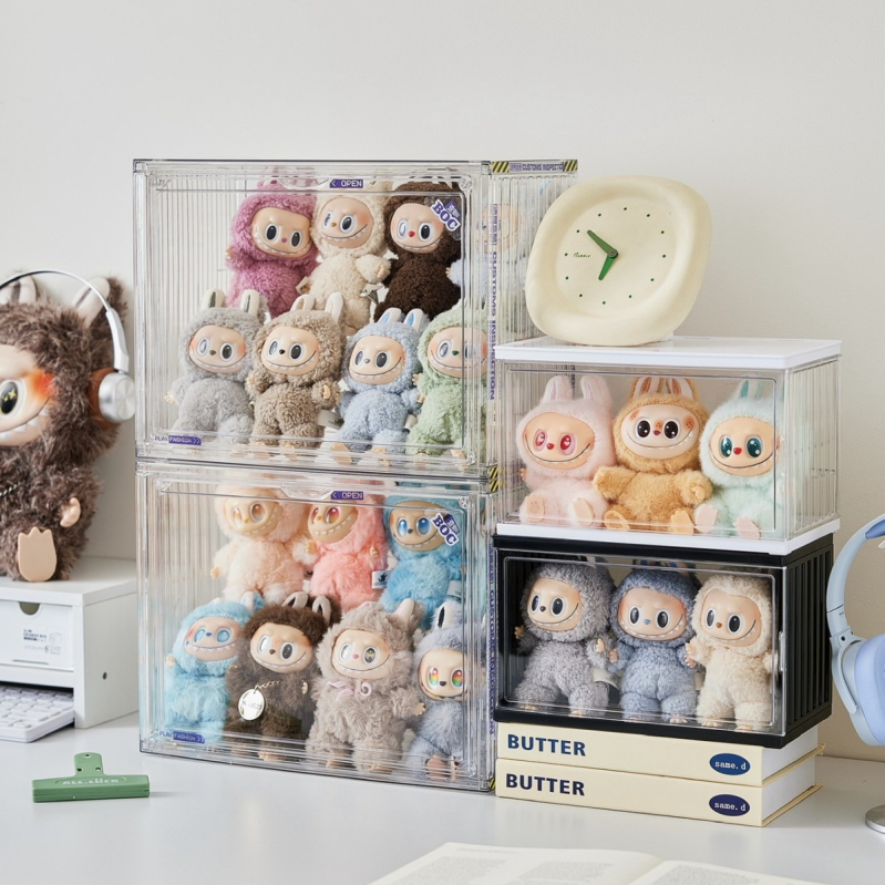 Műanyag figurák kiállítására szolgáló doboz logónyomtatással, testreszabható, modern minimalista dizájn