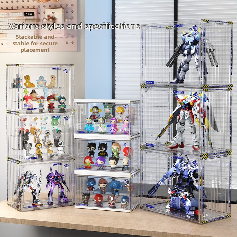 Plastová skrinka na zobrazenie figúriek s tlačou loga, možnosťou prispôsobenia, moderný minimalistický dizajn