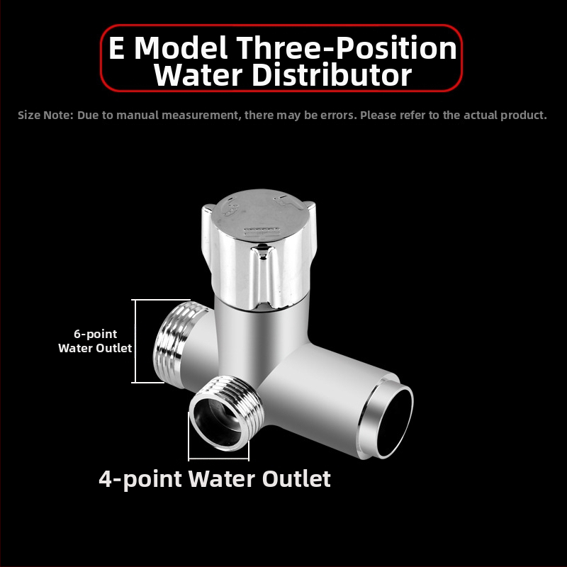 Sprchový delič vody, meď, chrómovaný, 3-ramenný Tee adaptér, 20 mm odbočka, max teplota 120°C
