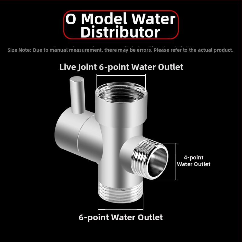 Sprchový delič vody, meď, chrómovaný, 3-ramenný Tee adaptér, 20 mm odbočka, max teplota 120°C