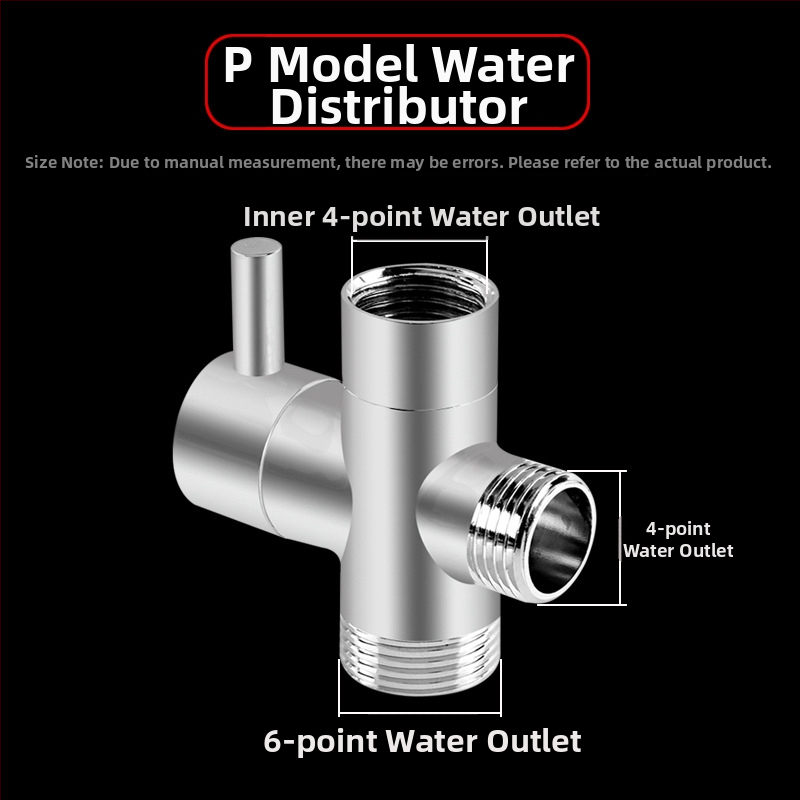 Sprchový delič vody, meď, chrómovaný, 3-ramenný Tee adaptér, 20 mm odbočka, max teplota 120°C