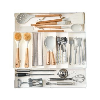 Casetă organizatoare pentru sertare, compartimentată, model 8831, plastic PET, capacitate 1 L, fără capac, imprimare logo disponibilă