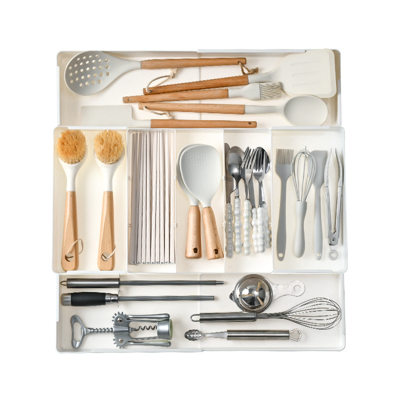 Casetă organizatoare pentru sertare, compartimentată, model 8831, plastic PET, capacitate 1 L, fără capac, imprimare logo disponibilă