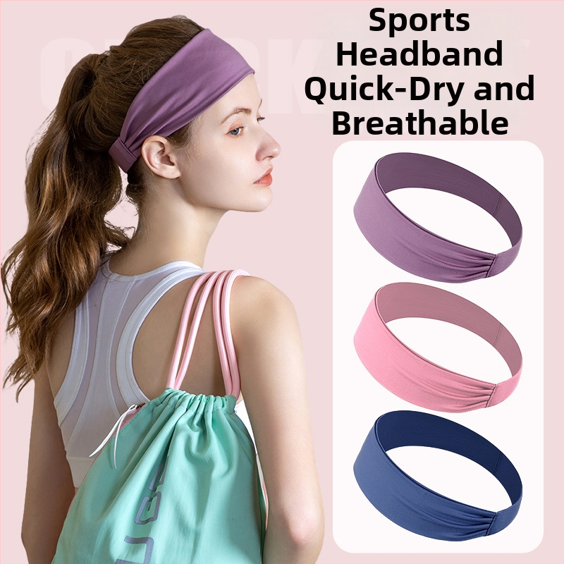 Nylonová športová čelenka na hlavu, absorbuje pot, protišmyková, na beh, fitnes a jogu