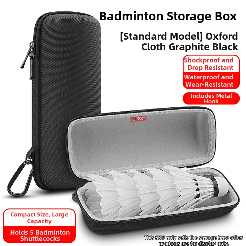 Box na príslušenstvo pre badminton - prenosný, vodotesný tvrdý obal, ochrana proti tlaku, plátený materiál