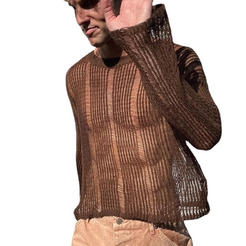 Muška majica s dugim rukavima, slim fit, stojeći ovratnik, poliester, geometrijski uzorak