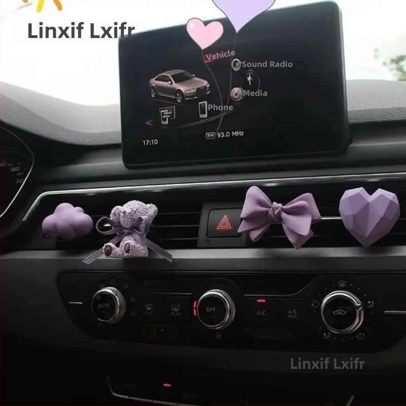 Difuzor de aromaterapie pentru mașină – recipient parfum din ghips, aromă iasmin, 5–10 mL, prindere pe canalul de aer, durată 31–60 de zile