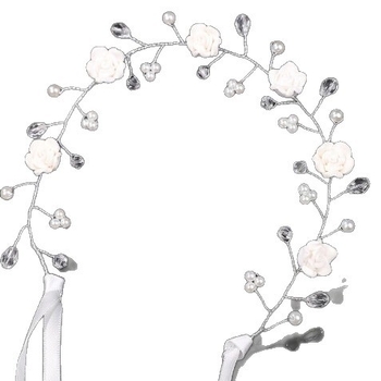 Sportos fejkendő virággal, puha agyagból, kézzel készített, női stílus, virág forma, hajkiegészítő