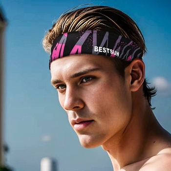 Bestsun αθλητική κορδέλα κεφαλής από νάιλον, απορροφά τον ιδρώτα, Unisex, για τρέξιμο, γυμναστήριο, ποδηλασία
