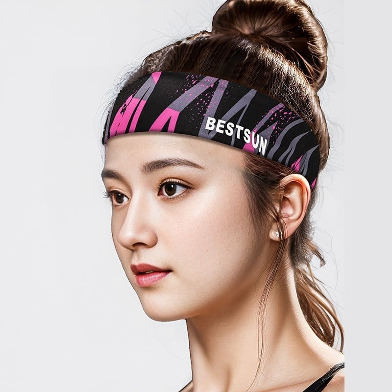 Bestsun αθλητική κορδέλα κεφαλής από νάιλον, απορροφά τον ιδρώτα, Unisex, για τρέξιμο, γυμναστήριο, ποδηλασία