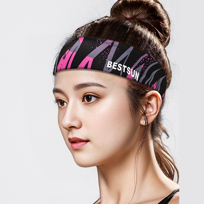 Bestsun αθλητική κορδέλα κεφαλής από νάιλον, απορροφά τον ιδρώτα, Unisex, για τρέξιμο, γυμναστήριο, ποδηλασία