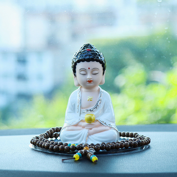 Автомобилна керамична статуетка Буда Майтрея, декоративна за централна конзола, китайски традиционен стил