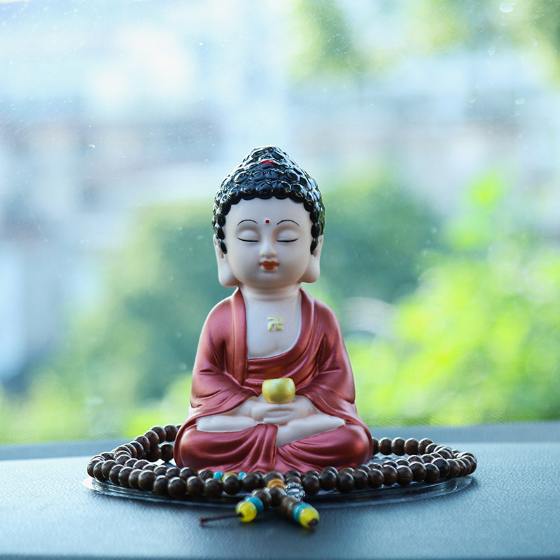 Автомобилна керамична статуетка Буда Майтрея, декоративна за централна конзола, китайски традиционен стил