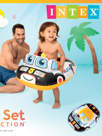 INTEX inel plutitor pentru bebeluși – model desen animat, PVC 0,20 mm, destinat copiilor 0–3 ani