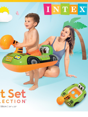 INTEX inel plutitor pentru bebeluși – model desen animat, PVC 0,20 mm, destinat copiilor 0–3 ani