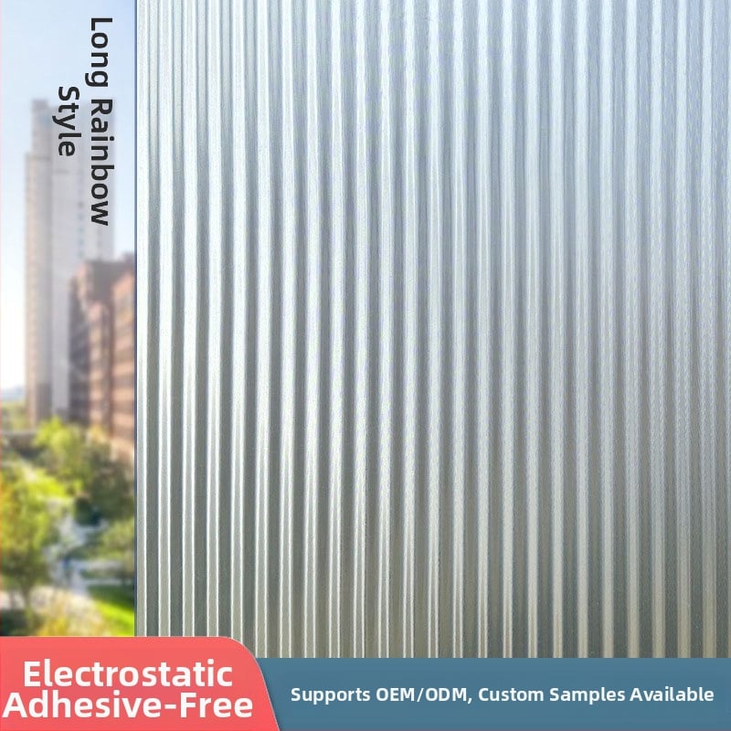 Film de intimitate pentru geamuri, electrostatic – transmite lumina, dar nu permite vederea, cu model geometric, pentru birou și sufragerie