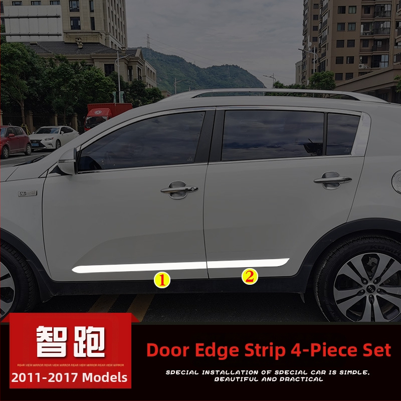 Just Right Kia Sportage 2011-2017 Dekoratívna lesklá lišta okna a rámu dverí, lesklý dekoratívny prúžok, úprava kľučky dverí