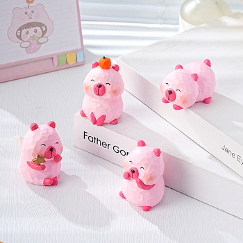 Ornament auto cu capybara, stil cartoon, material rășină, brand Dingyun, categorie animale