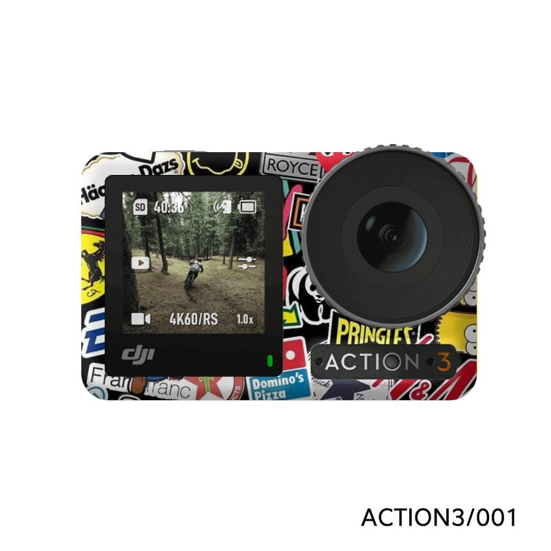 Osmo Action 3 matricák teljes testmembrános védőfóliával (PVC, testreszabható képek)