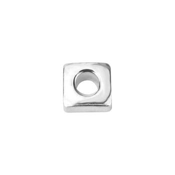 Silver Love S925 sterling srebro — kvadratne, polomljene spacer perle za DIY narukvice i ogrlice