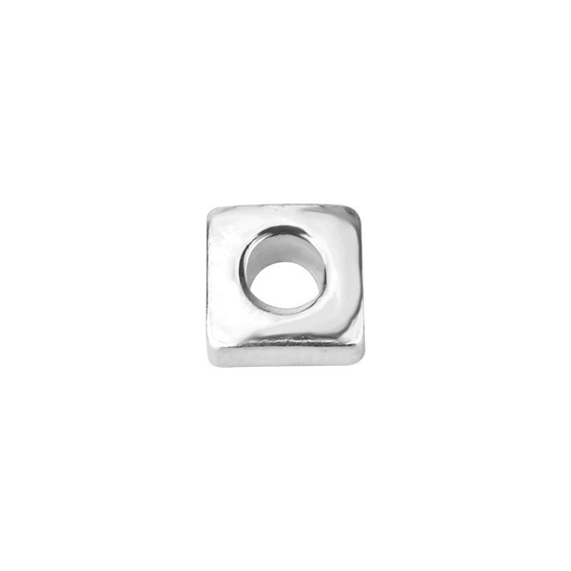 Silver Love S925 sterling srebro — kvadratne, polomljene spacer perle za DIY narukvice i ogrlice