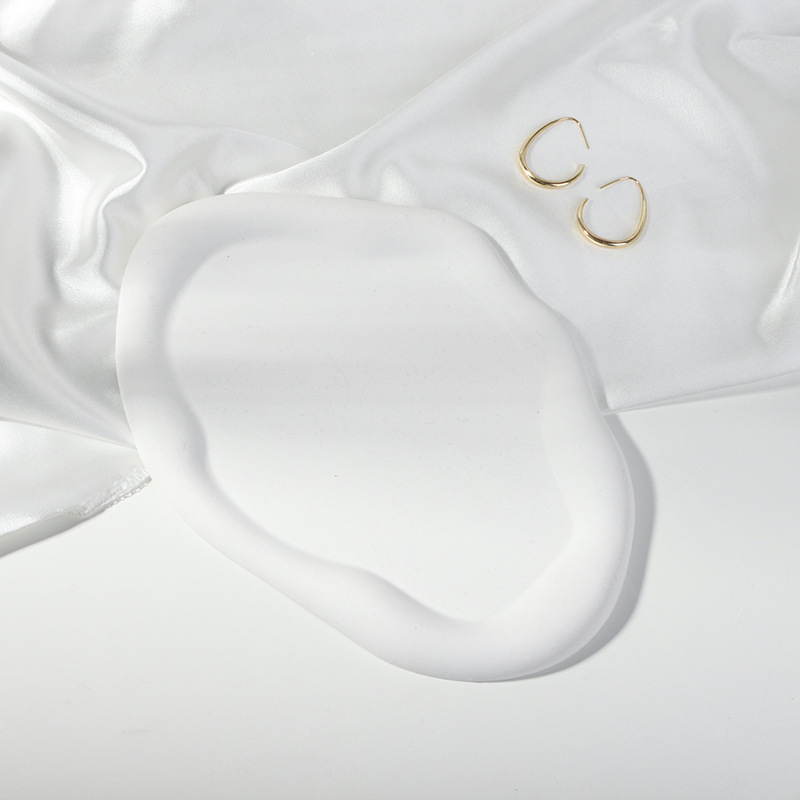 Farfurie decor pentru fotografie – farfurie în formă de nor, neregulată, pentru fotografierea produselor – Mirror Shadow 1108 ipsos, fond textil