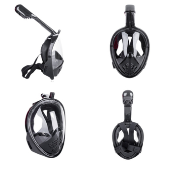 Suha maska za ronjenje s punim licem za snorkeling, kompatibilna s GoPro; materijali: silikon, ABS, PC
