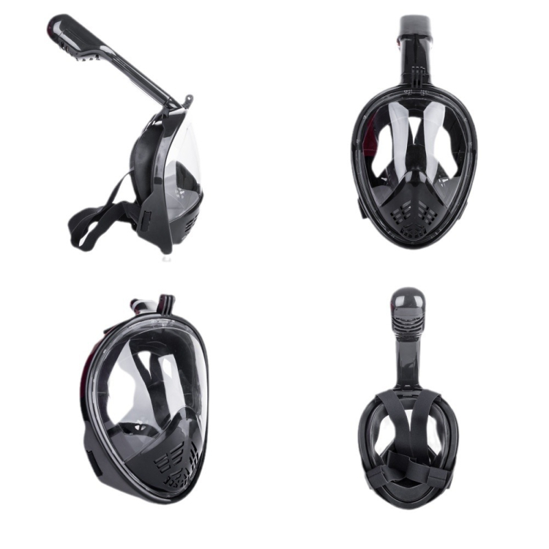 Suha maska za ronjenje s punim licem za snorkeling, kompatibilna s GoPro; materijali: silikon, ABS, PC