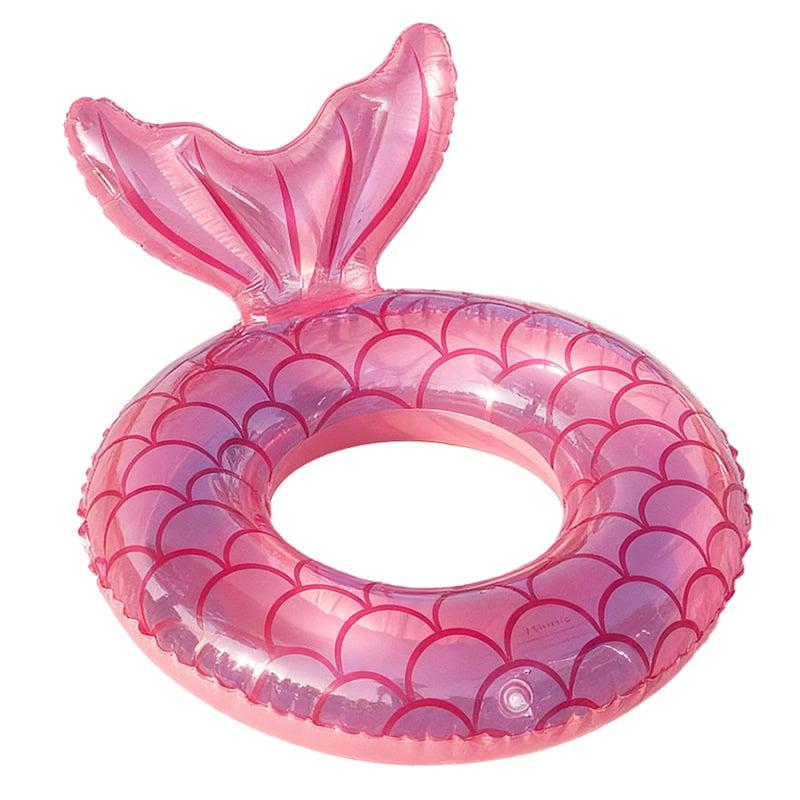 Inel de înot cu sprijin de sirenă – PVC ecologic, grosime 0.19, umflare manuală