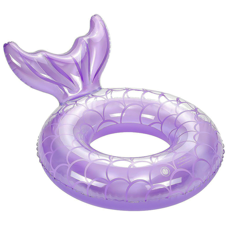 Inel de înot cu sprijin de sirenă – PVC ecologic, grosime 0.19, umflare manuală