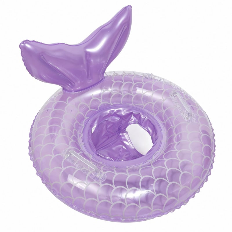 Inel de înot cu sprijin de sirenă – PVC ecologic, grosime 0.19, umflare manuală