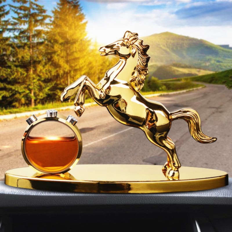 Автомобилна ароматна украса Chi Tiger, сплав, модерен стил, парфюм за автомобил, конна форма, кръгъл дизайн