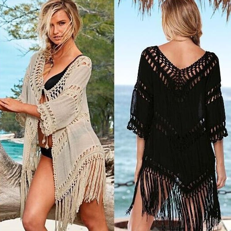 Dvostruki otvoreni crochet top za zaštitu od sunca za plažu, akrilna smjesa 50%, podstava od Slub pamuka 50% poliester, 270 g, za plivanje i hodanje u plićaku