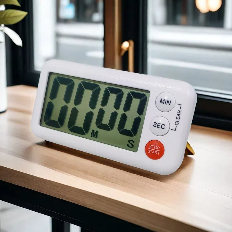 Cronometru de bucătărie cu mișcare electronică, afișaj LCD, alimentare cu baterie, cronograf, stil japonez