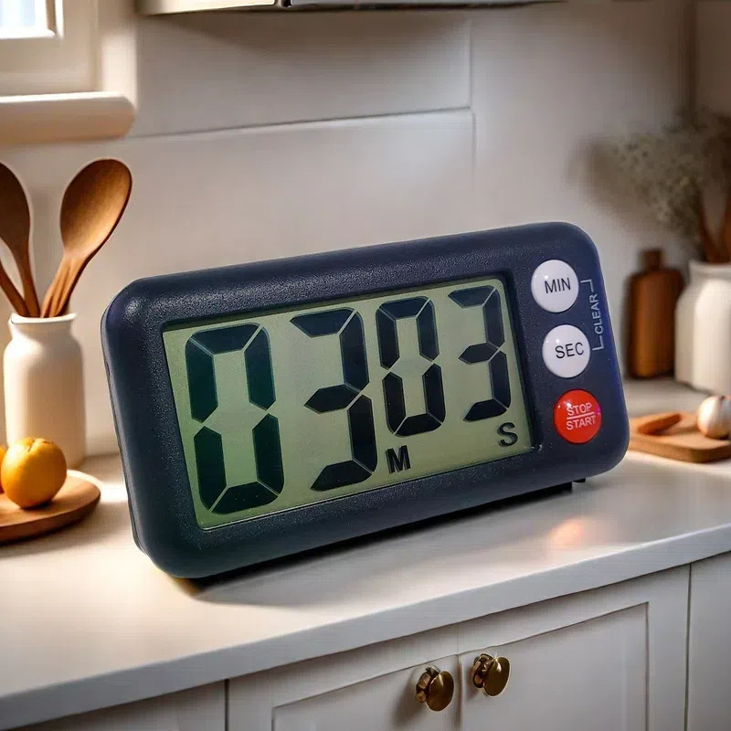 Cronometru de bucătărie cu mișcare electronică, afișaj LCD, alimentare cu baterie, cronograf, stil japonez