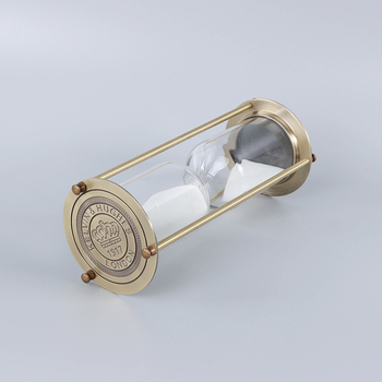 Metalna staklena pijesna sat s tri stupca – ručna izrada, retro dizajn, kućna dekoracija, borosilikatno staklo