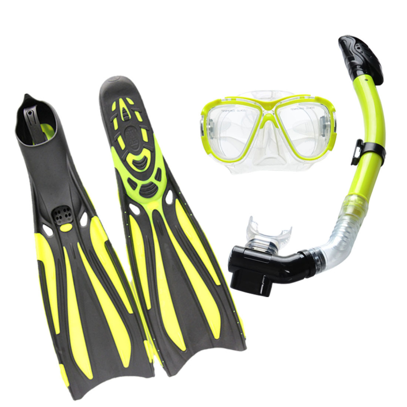 Potapljačke naočale, suha dišna cijev, dugi plivački peraje, zatvoreni nožni peraji, trening plivanja, snorkeling, trodijelni komplet za ronjenje
