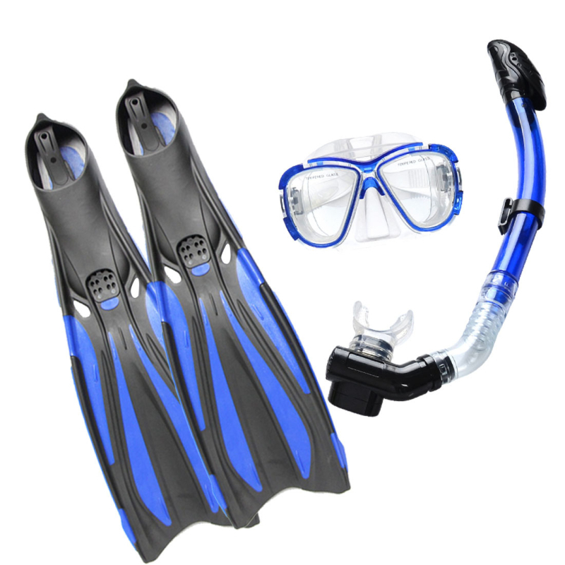 Potapljačke naočale, suha dišna cijev, dugi plivački peraje, zatvoreni nožni peraji, trening plivanja, snorkeling, trodijelni komplet za ronjenje