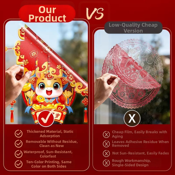 Statický okenný decal - okenná kvetina, Značka Zhenhuan, Materiál: Statický film, Balenie: Žiadne