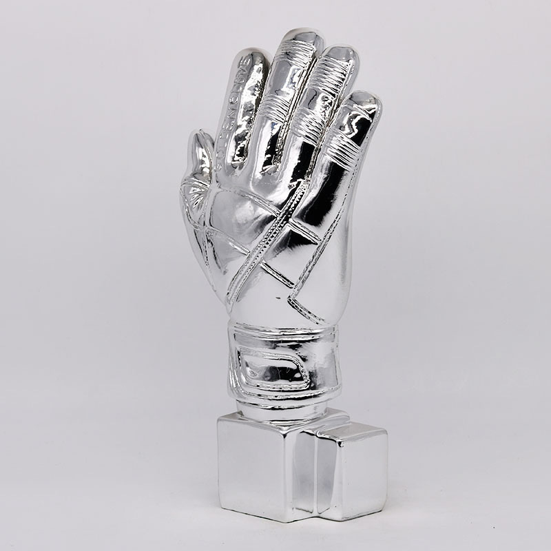 Τρόπαιο γαντιού τερματοφύλακα — ρητίνη; δυνατότητα εκτύπωσης λογότυπου; βάρος 600–1000 g; προσαρμοστικό; ιδανικό για δώρο