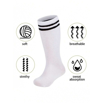 Dječje nogometne čarape do potkoljenice s prugama (upijanje znoja; proljeće; plaža)