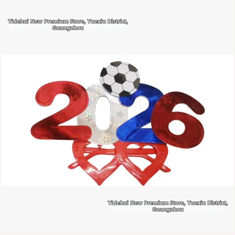 Slnečné okuliare pre fanúšikov futbalu — plast, ručne vyrobené, prispôsobiteľné, okuliare ako rekvizita, bez licencie IP