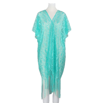 Csipkés bojtokkal díszített strandruha bikinihez – lazább szabású poliészter, lélegző, UV-védelem