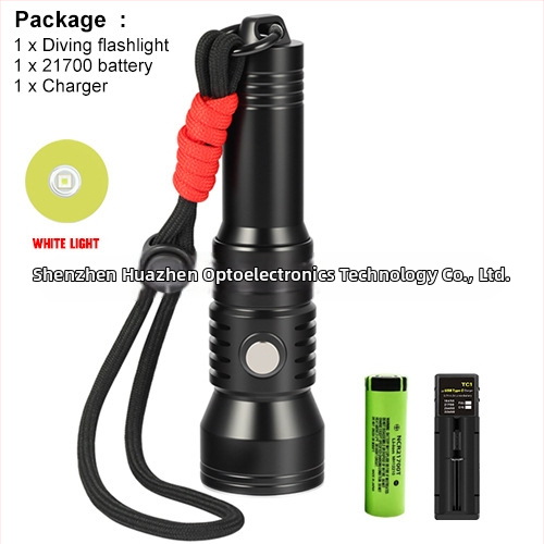 Podvodné potápačské svetlo – 2000 lúmenov, tlačidlový spínač s displejom sily, hliníková zliatina, Asafee