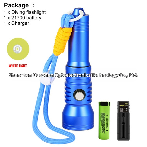 Podvodné potápačské svetlo – 2000 lúmenov, tlačidlový spínač s displejom sily, hliníková zliatina, Asafee