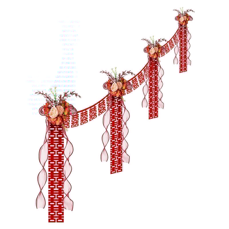 Αξεσουάρ διαμόρφωσης γάμου – διακόσμηση χειρολαβής σκάλας με μοτίβο latte art, κορδέλα από μη υφαντό ύφασμα (Μάρκα: Dongyang chengnuo yibai)