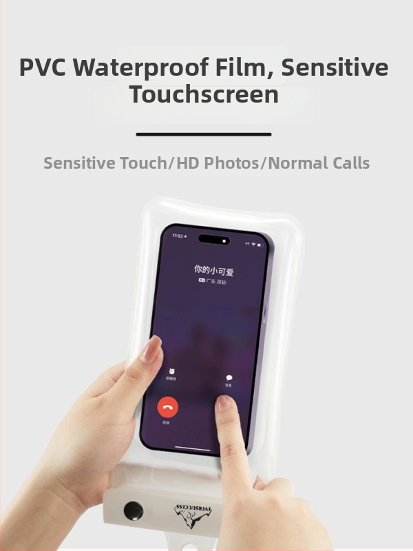 Vodotesná taška na telefón pre vodné športy, priehľadný PVC púzdro s dotykovým displejom, uzavretá pre suché-mokré oddelenie