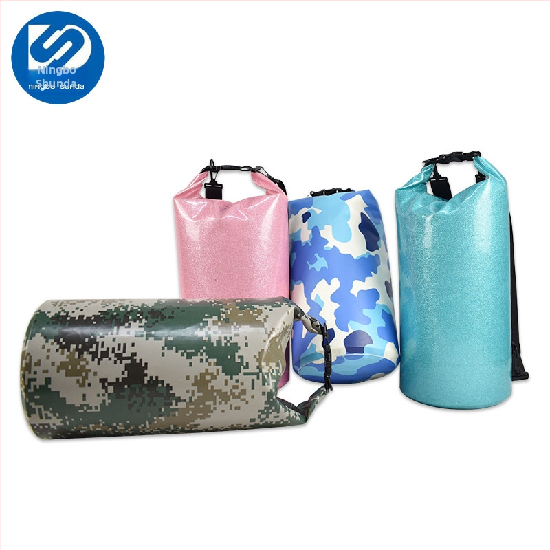 Vanjska vodootporna torba za rafting i kampiranje, prilagodljiva, PVC mrežasta tkanina, geometrijski uzorak, moguć tisak logotipa, Proizvodni kod Pdf2455